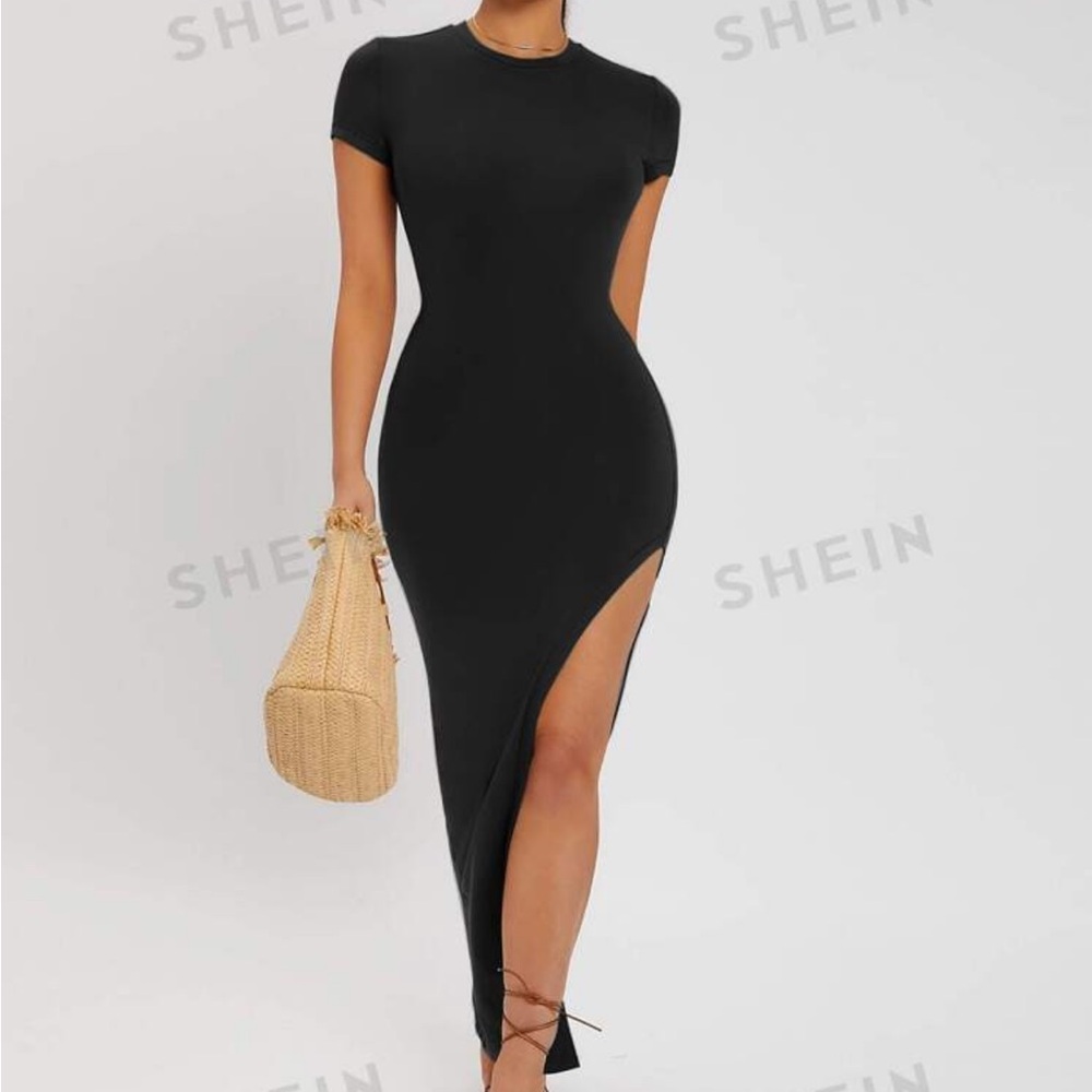 Long Black Dress with Slit